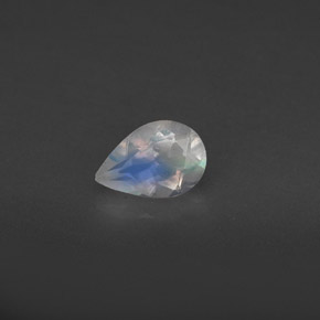 Pietra di luna arcobaleno naturale bianco da 0,37 ct, trasparente, trasparente/traslucido