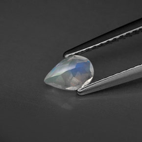 Pietra di luna arcobaleno naturale bianco da 0,37 ct, trasparente, trasparente/traslucido