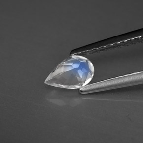 Pietra di luna arcobaleno naturale bianco da 0,34 ct, trasparente, trasparente/traslucido