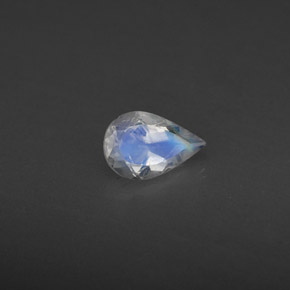 Pietra di luna arcobaleno naturale bianco da 0,33 ct, trasparente, trasparente/traslucido