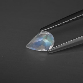 Pietra di luna arcobaleno naturale bianco da 0,31 ct, trasparente, trasparente/traslucido
