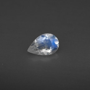 Pietra di luna arcobaleno naturale bianco da 0,35 ct, trasparente, trasparente/traslucido