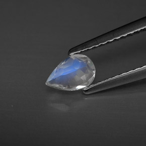 Pietra di luna arcobaleno naturale bianco da 0,35 ct, trasparente, trasparente/traslucido