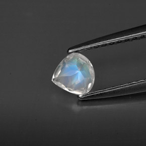 Pietra di luna arcobaleno naturale bianco da 0,31 ct, trasparente, trasparente/traslucido