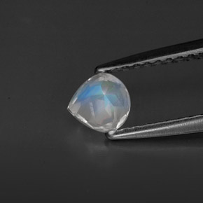 Pietra di luna arcobaleno naturale bianco da 0,33 ct, trasparente, trasparente/traslucido