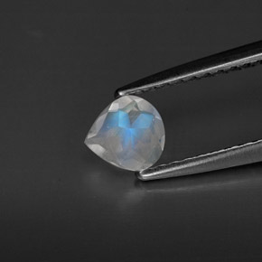 Pietra di luna arcobaleno naturale bianco da 0,26 ct, trasparente, trasparente/traslucido