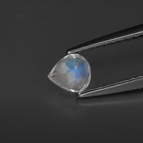 Pietra di luna arcobaleno naturale bianco da 0,32 ct, trasparente, trasparente/traslucido