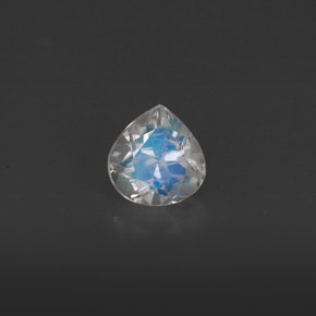 Pietra di luna arcobaleno naturale bianco da 0,40 ct, trasparente, trasparente/traslucido