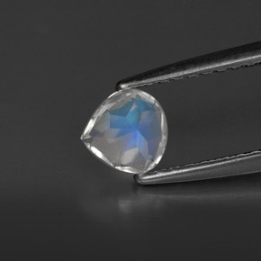 Pietra di luna arcobaleno naturale bianco da 0,40 ct, trasparente, trasparente/traslucido