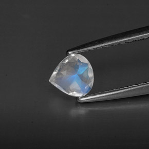 Pietra di luna arcobaleno blu bianco naturale da 0,28 ct, trasparente, trasparente/traslucido
