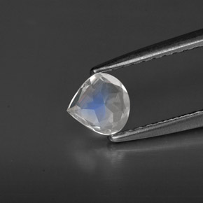 Pietra di luna arcobaleno Blu bianco naturale da 0.34 ct, Trasparente, Trasparente/Traslucido