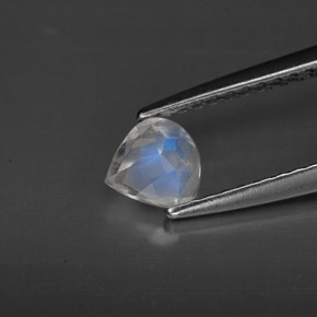 Pietra di luna arcobaleno naturale bianco da 0,30 ct, trasparente, trasparente/traslucido