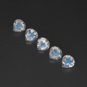 Pietra di luna arcobaleno naturale bianco da 1,53 ct, trasparente, trasparente/traslucido