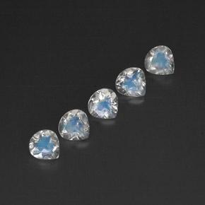 Pietra di luna arcobaleno naturale bianco da 1,53 ct, trasparente, trasparente/traslucido