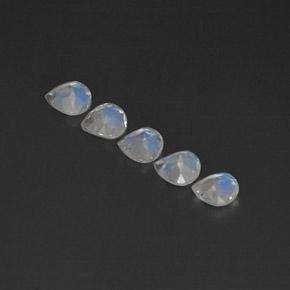 Pietra di luna arcobaleno naturale bianco da 1,53 ct, trasparente, trasparente/traslucido
