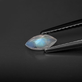 Pietra di luna arcobaleno naturale blu da 0,30 ct, trasparente, trasparente/traslucido