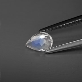 Pietra di luna arcobaleno Bianco blu naturale da 0.38 ct, Trasparente, Trasparente/Traslucido