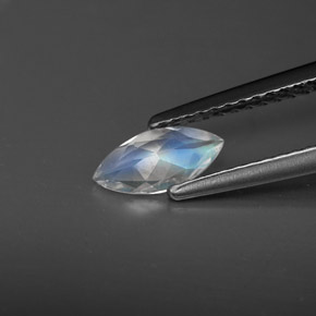 Pietra di luna arcobaleno naturale blu da 0,30 ct, trasparente, trasparente/traslucido