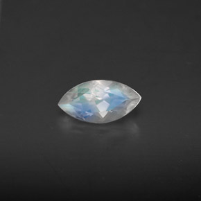 Pietra di luna arcobaleno naturale bianco da 0,46 ct, trasparente, trasparente/traslucido