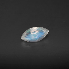 Pietra di luna arcobaleno naturale bianco da 0,46 ct, trasparente, trasparente/traslucido