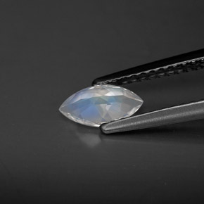 Pietra di luna arcobaleno naturale bianco da 0,46 ct, trasparente, trasparente/traslucido