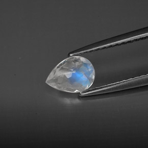 Pietra di luna arcobaleno naturale bianco da 0,43 ct, trasparente, trasparente/traslucido