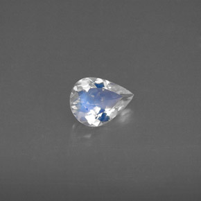 Pietra di luna arcobaleno naturale bianco da 0,43 ct, trasparente, trasparente/traslucido