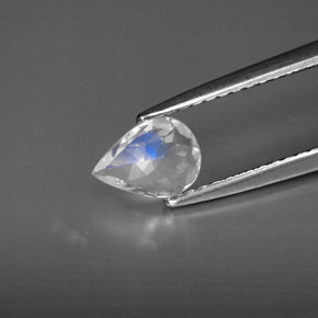 Pietra di luna arcobaleno naturale bianco da 0,43 ct, trasparente, trasparente/traslucido