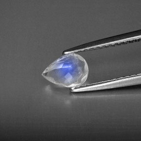 Pietra di luna arcobaleno Blu bianco naturale da 0.47 ct, Trasparente, Trasparente/Traslucido