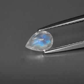 Pietra di luna arcobaleno Blu bianco naturale da 0.42 ct, Trasparente, Trasparente/Traslucido