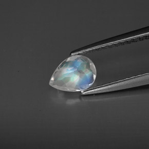 Pietra di luna arcobaleno naturale bianco da 0,44 ct, trasparente, trasparente/traslucido