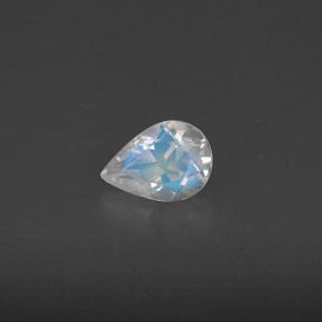 Pietra di luna arcobaleno naturale bianco da 0,57 ct, trasparente, trasparente/traslucido