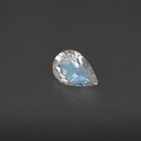 Pietra di luna arcobaleno naturale bianco da 0,57 ct, trasparente, trasparente/traslucido