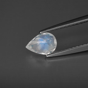 Pietra di luna arcobaleno naturale bianco da 0,57 ct, trasparente, trasparente/traslucido