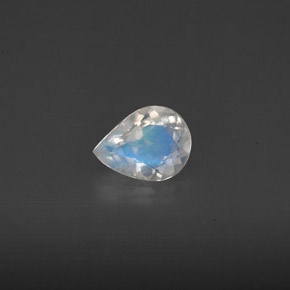 Pietra di luna arcobaleno Blu bianco naturale da 0.47 ct, Trasparente, Trasparente/Traslucido