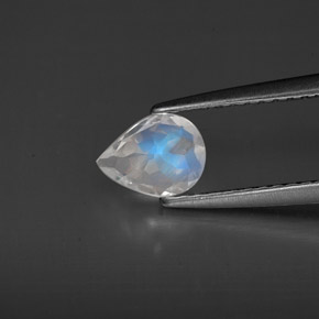 Pietra di luna arcobaleno Blu bianco naturale da 0.47 ct, Trasparente, Trasparente/Traslucido