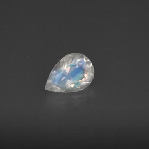 Pietra di luna arcobaleno naturale bianco da 0,59 ct, trasparente, trasparente/traslucido