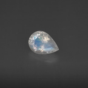 Pietra di luna arcobaleno naturale bianco da 0,59 ct, trasparente, trasparente/traslucido