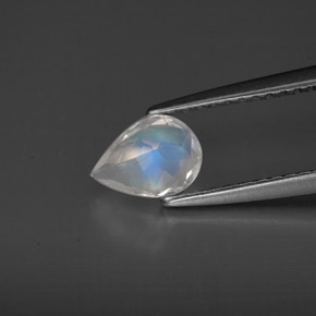 Pietra di luna arcobaleno naturale bianco da 0,59 ct, trasparente, trasparente/traslucido