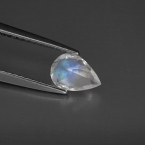 Pietra di luna arcobaleno Blu bianco naturale da 0.54 ct, Trasparente, Trasparente/Traslucido