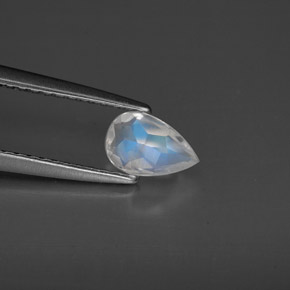 Pietra di luna arcobaleno naturale bianco da 0,44 ct, trasparente, trasparente/traslucido