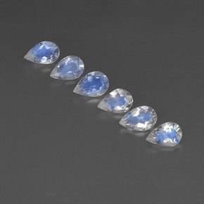 Gemme di Pietra di luna arcobaleno Blu bianco naturale da  ct, Trasparente, Trasparente/Traslucido