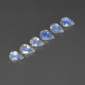 Gemme di Pietra di luna arcobaleno Blu bianco naturale da  ct, Trasparente, Trasparente/Traslucido