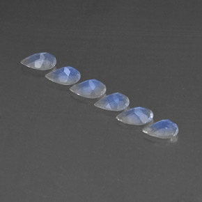 Gemme di Pietra di luna arcobaleno Blu bianco naturale da  ct, Trasparente, Trasparente/Traslucido