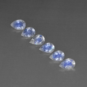 Gemme di Pietra di luna arcobaleno Blu bianco naturale da  ct, Trasparente, Trasparente/Traslucido