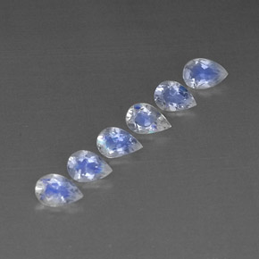 Gemme di Pietra di luna arcobaleno Blu bianco naturale da  ct, Trasparente, Trasparente/Traslucido