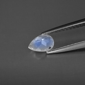 Pietra di luna arcobaleno naturale bianco da 0,30 ct, trasparente, trasparente/traslucido