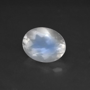 Pietra di luna arcobaleno Blu bianco naturale da 1.64 ct, Trasparente, Trasparente/Traslucido