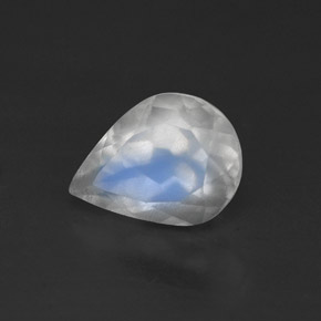 Pietra di luna arcobaleno naturale bianco da 0,99 ct, trasparente, trasparente/traslucido