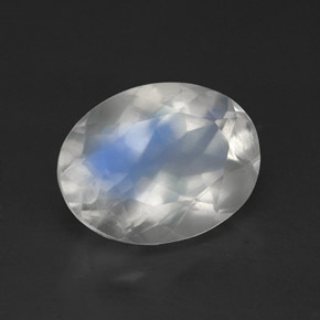 Pietra di luna arcobaleno Blu bianco naturale da 1.69 ct, Trasparente, Trasparente/Traslucido